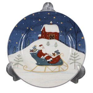Warren Kimble Sakura 8.5" Home For The Holidays 2001 Bird Santa Salad Plate